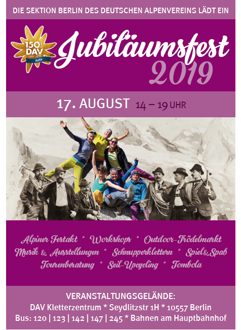 Plakat Jubiläumsfest der DAV Sektion Berlin